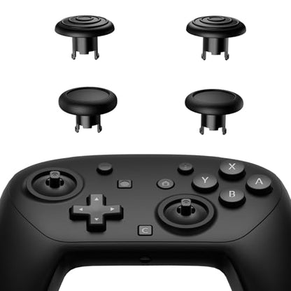 eXtremeRate ThumbsGear Interchangeable Ergonomic Thumbsticks for Nintendo Switch 2 Pro Controller, Replacement Analog Thumb Sticks & Tools, 2 Height Adjustable Convex & Concave Grip Joysticks - Black - color: Black