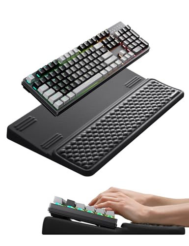 Vaydeer Extra-Large Wrist Rest with Keyboard Stand, Ergonomic Wrist Support Pad, Soft Memory Foam Wrist Cushion for Mechanical 100% Full-Size Keyboard, Carpal Tunnel Pain Relief, Black - color: Black, size: Extra Large Wide