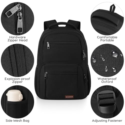 BIKROD Backpack for Men, TSA Travel Backpack, College Backpacks Water Resistant Back Pack, Business Anti Theft Durable Computer Bag Gifts Fits 17.3 Inch Laptop, Grey - color: Black, size: 17.3 Inch