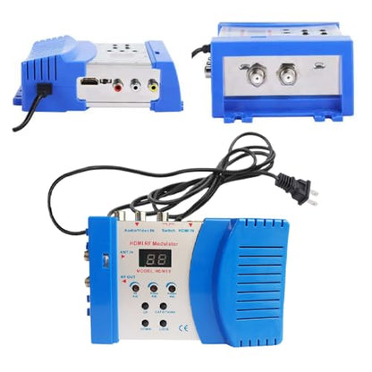 HDMI Modulator RF Modulator, HDMI AV to RF Modulator PAL NTSC Output Plug and Play AV to RF Converter for Home TV Game Console
