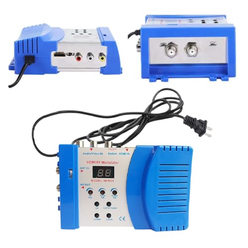 HDMI Modulator RF Modulator, HDMI AV to RF Modulator PAL NTSC Output Plug and Play AV to RF Converter for Home TV Game Console