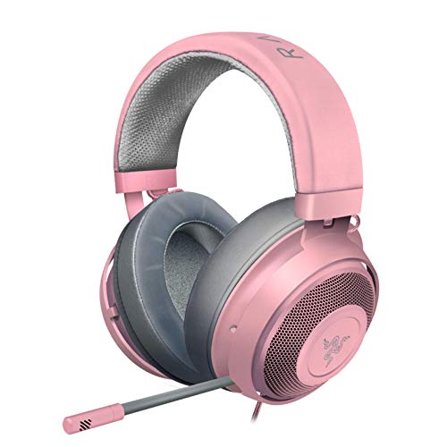 Razer Kraken Gaming Headset: Lightweight Aluminum Frame, Retractable Noise Isolating Microphone, For PC, PS4, PS5, Switch, Xbox One, Xbox Series X & S, Mobile, 3.5 mm Audio Jack - Quartz Pink - color: Quartz Pink