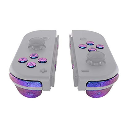 eXtremeRate DIY Full Set Buttons for Nintendo Switch & Switch OLED, Replacement Buttons for JoyCon, ABXY Direction Keys SR SL L R ZR ZL + - Home Capture Trigger Buttons Springs - Chameleon Purple Blue - color: Chameleon Purple Blue