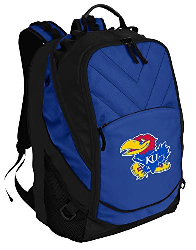 Broad Bay Kansas Jayhawks Backpack | Official University of Kansas Logo, Padded Laptop Computer Section, Premium 600 Denier Nylon Fabric