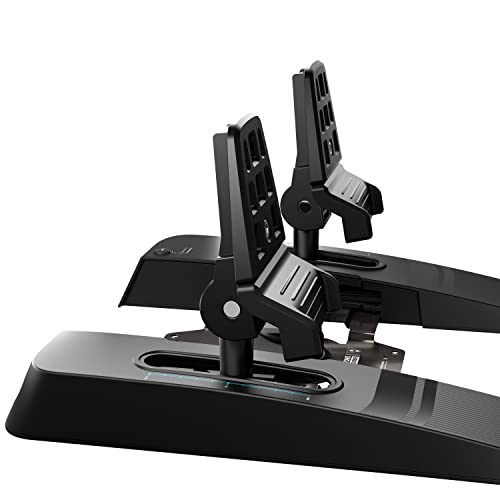 Turtle Beach VelocityOne Universal Rudder Pedals for Windows 10 & 11 PCs, Xbox Series X, Xbox Series S, and Xbox One Featuring Smooth Rudder Axis, Adjustable Brakes and Pedal Width – Black | Windows PC, Xbox Series X|S, Xbox One, Hall-Effect Axes, Swappab