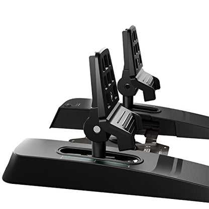 Turtle Beach VelocityOne Universal Rudder Pedals for Windows 10 & 11 PCs, Xbox Series X, Xbox Series S, and Xbox One Featuring Smooth Rudder Axis, Adjustable Brakes and Pedal Width – Black | Windows PC, Xbox Series X|S, Xbox One, Hall-Effect Axes, Swappab