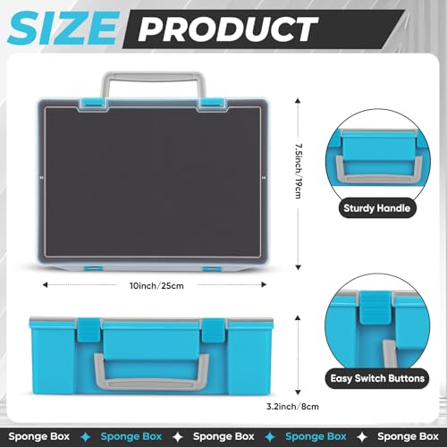 Madcat Miniature Storage Carrying Figure Case - 32 Slot Figurine Minature Carrying Case with 2 Foam Layer for Miniatures Compatible with 40k, DND & More (blue) - color: blue