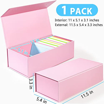 Harhana 3x5 Index Card Holder Pink Card File Box Organizer, Hold 1200 3x5-Inch Flash Cards- 1 Pack Pink - color: Pink