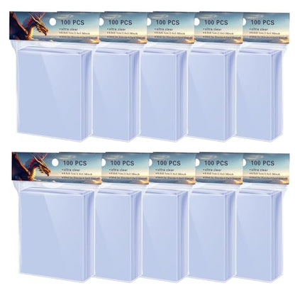 1000 Counts Soft Clear Perfect Fit Card Sleeves for Trading Cards, Exact Fit Protector for TCG, Sports (Basketball, Baseball, Football) and Collectible Cards,Plastic Penny Sleeves (1000)