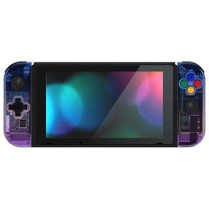 eXtremeRate Gradient Translucent Bluebell Joycon Handheld Controller Housing (D-Pad Version) w/Full Buttons, Replacement Shell Case for Nintendo Switch & OLED Joy-Con – Console Without - color: Gradient Translucent Bluebell