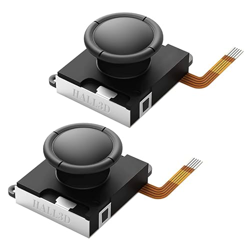 TMR Hall Effect Joystick Replacement for JoyCon (2pcs Single) | For Switch/OLED/Lite JoyCon, Precision TMR Technology, Anti-Drift Performance, Low Power Design, Replacement Analog Thumb - color: Black NS40 Single