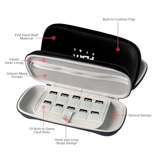 Carrying Case for Nintendo Switch 2, Protective Hard Shell with Games Cartridges, Shockproof Travel Bag Pouch for Console & Accessories Organizer