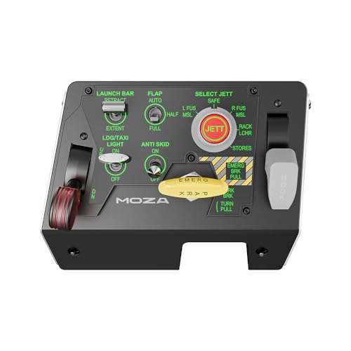 MOZA MTLP Take-off Landing Panel, realistic aviation control for flight Simulators, compatible with PC, black