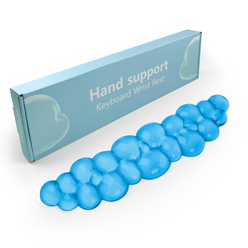 Gel Cloud Keyboard Wrist Rest, Cute Wrist Support and Arm Support Keyboard Rest for Keyboard Typing Pain Relief，Suitable for Office/Computer/Laptop/Gaming（Keyboard Wrist Rest Blue） - color: Transparent Blue