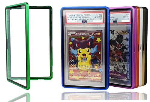 RedCap Magnetic Aluminum PSA Graded Card Holder 35PT Premium PSA Slab Protector Display Case with UV Resistant Glass Fits Standard PSA Graded Sports Trading Cards - Aurora Green - color: Aurora Green