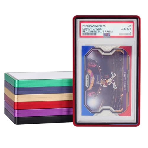 PSA Slab Bumper Case, Metal Graded Cards Slab Magnetic Protector for 35pt PSA/CGC/CCIC Graded Cards|Scratch Resistant | Stackable | UV Resistant | RED - color: Red PSA