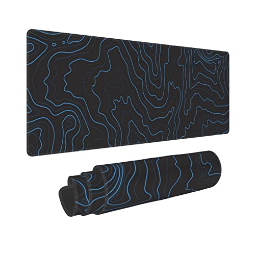 Topographic Contour Gaming Mouse Pad XL, Desk Mat 31.5x11.8 | Portable large desk pad fits gaming setup, home study and workstation; great decorative desk accessory. - color: Topographic Contour2