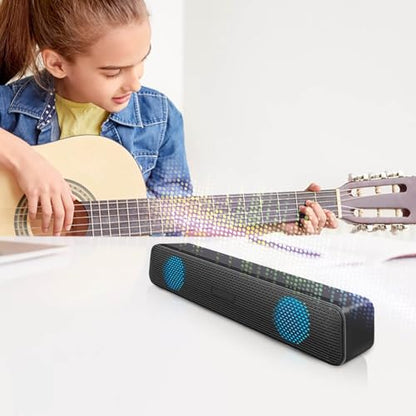 Wired Computer Speakers for Desktop Soundbar for Tv Pc Laptop Gaming Speakers Built-in Subwoofer, RGB Lighting, USB Speaker Sound Bar for Pc Computer Sound Bars for Smart Tv