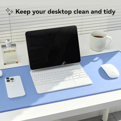 Reniteco Waterproof Large Office & Gaming Mouse Pad, 31.5" x 11.8" x 0.12" | Anti-Fray Stitched Edges, Premium Textured Surface, Non-Slip Rubber Base, Water and Stain Resistant Protection - color: Matte Blue, size: 31.5''x 11.8''x0.12"