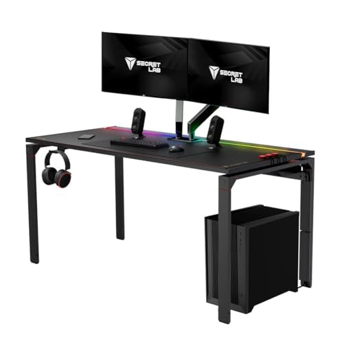 Secretlab Magnus Metal Desk with Stealth Leatherette Mat, Ultra-Durable | Built-in Cable Management Tray, Ergonomic Gaming Desk & Magnetic Ecosystem, 5-Year Warranty, Black & Red