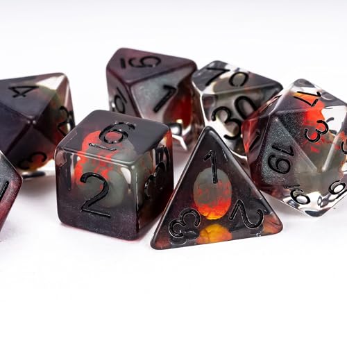 UDIXI 7PCS DND Dice Set Dragon Egg Polyhedral Dice Set for Tabletop Games | Velvet Storage Bag, DM Gift, for Dungeons and Dragons Role Playing Games Board Games - color: Dragon Egg