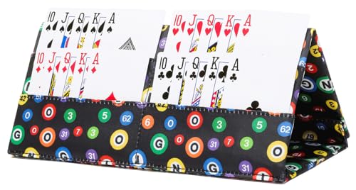 Card Holder for Canasta, Poker, Bridge & Casino Games Bingo Pull Tabs & Gambling Tickets Organizer Fun Card Game Player Gifts for Adults & Seniors (Black Ball) - color: Jet Black