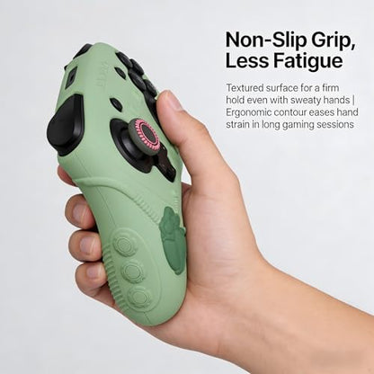 Steelheart Mecha Controller Cover, Non-Slip Soft Silicone Skin for Nintendo Switch 2 Pro, with Thumb Grips (Muted Green) - color: Muted Green