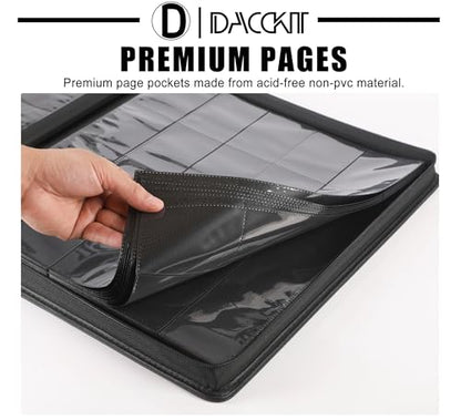 D DACCKIT 2000 Pocket Card Binder - Premium 20 Pocket Trading Card Binder with Sleeves Fits 2000 Cards, Ringless Card Album for TCG - Model A，Golden Yellow - color: Golden Yellow