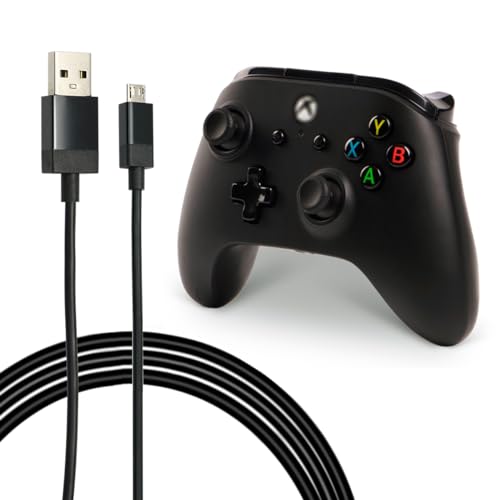 Charger Charging Cable for Xbox One Controller, Micro USB 2.0 Play Data Sync Cord for PlayStation 4, PS4 Slim/Pro Controller, Samsung Galaxy, Android Phone (2 Pack 10 Feet)