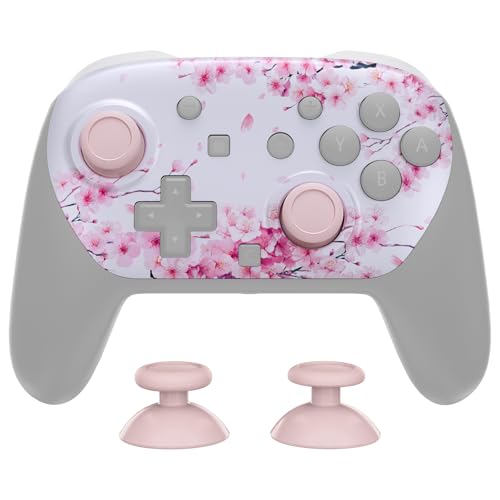 eXtremeRate DIY Replacement Faceplate Shell for Nintendo Switch 2 Pro Controller, Custom Front Housing Case, Thumbsticks and Screwdriver Tools for Switch 2 Pro Controller - Cherry Blossom Whisper - color: Cherry Blossom Whisper