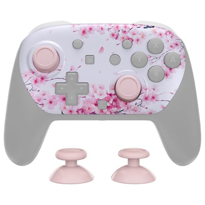 eXtremeRate DIY Replacement Faceplate Shell for Nintendo Switch 2 Pro Controller, Custom Front Housing Case, Thumbsticks and Screwdriver Tools for Switch 2 Pro Controller - Cherry Blossom Whisper - color: Cherry Blossom Whisper