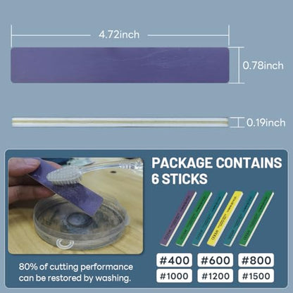 stedi Sanding Sticks, Model Hobby Making Tools,(400-1500 Grit) | Polishing Sanding Sticks Tools for Gundam Repairing Plastic Miniature Model 6PCS(#400+#600+#800+#1000+#1200+#1500) - style: 6PCS(#400+#600+#800+#1000+#1200+#1500)