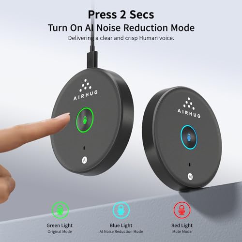 USB Microphone No Speaker,Desktop Computer Mic, Mute Button with LED Indicator,AI Noise Reduction,Plug & Play Omnidirectional External Microphone for Laptop,for Online Calls/Class/Recording Video