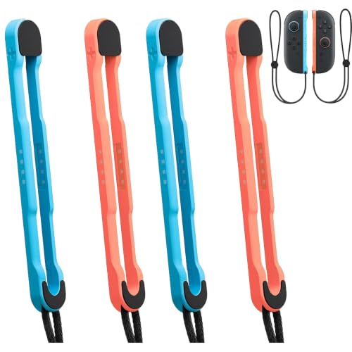 Arvytosty Magnetic Wrist Straps for Switch 2 Joy-Con, Adjustable Lanyard with SR/SL Buttons, Compatible with Switch 2 Mouse Mode, Replacement Wrist Strap Accessories (Blue&Red-4 Packs) - color: Blue&Red-4 Packs