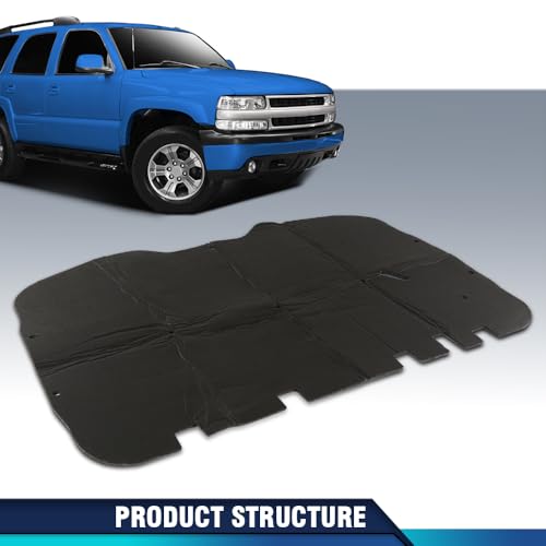 PIT66 Hood Insulation Pad 1/2" with Clips Compatible with Chevy Tahoe 2000-2006/Fit Chevy Suburban 1500 2500 2000-2006 - style: 2000-2006 Chevy Tahoe/Suburban