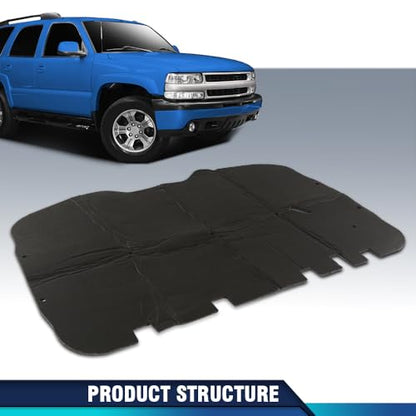 PIT66 Hood Insulation Pad 1/2" with Clips Compatible with Chevy Tahoe 2000-2006/Fit Chevy Suburban 1500 2500 2000-2006 - style: 2000-2006 Chevy Tahoe/Suburban