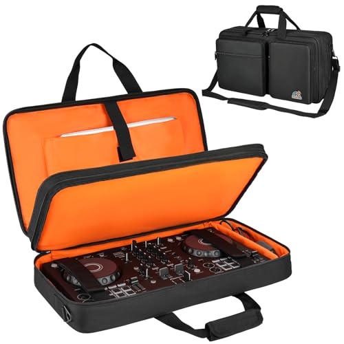 DJ Controller Case Fits for Pioneer DDJ-FLX4/Numark Mixtrack Platinum FX | Padded DJ Storage Bag Fits for DDJ-REV1/DDJ-400/DDJ-SB3/DDJ-RB/Numark Mixtrack Pro FX/Roland DJ-202 (21.5 x 12 x 2.5 in) - size: S(21.5 x 12 x 2.5 in)