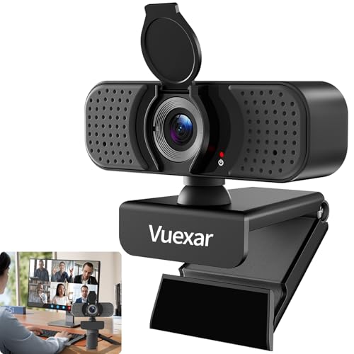Full HD 1080P Webcam with Microphone, Noise-Canceling, Privacy Cover, Wide-Angle Lens, Auto Light Correction, Plug & Play USB Web Camera for Laptop, Desktop, PC, Mac, Zoom, Skype – Pro Series - color: 1080Pwebcam, size: 1080Pwebcam