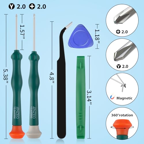 LONANDY Joycon Joystick Replacement for Nintendo Switch 2, Upgrade Anti-Drift Joy-Con 2 Joysticks Switch 2 Joycon Repair kit with Screwdrivers Thumb Grips, 2 Pack New Version