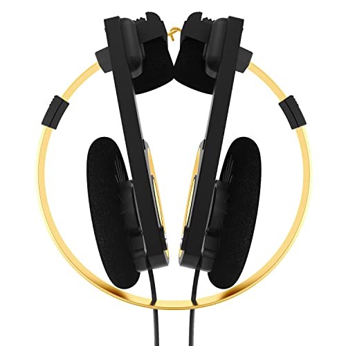 Koss Porta Pro Limited Edition Retro Style On-Ear Headphones, Black Gold | In-Line Microphone, Volume Control and Touch Remote, Includes Hard Carry Case, Wired 3.5mm Plug - color: Black Gold
