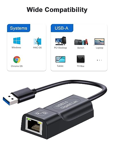 Switch Wired Internet LAN Adapter, Switch Ethernet Adapter for Nintendo Switch/Switch OLED, Mac Computer, Windows Laptops, USB to Ethernet Adapter, USB3.0 Network, Switch Accessories