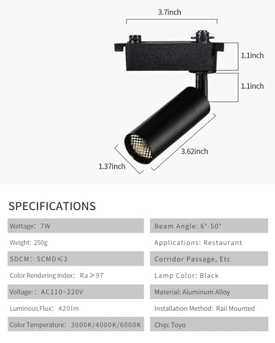 LED Spotlights led Track Lights - color: 3-Wire Track-White, size: 7W-2700K