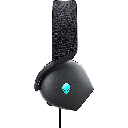 Alienware Wired Gaming Headset AW520H | Hi‑Res Audio 20‑40kHz, Memory Foam Breathable Earpads, Dark Side of the Moon, Retractable Mic, 3.5 mm to USB Adapter - color: Dark Side of the Moon