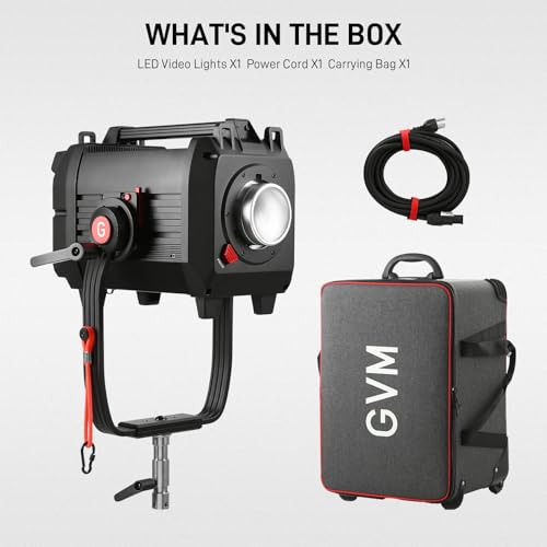 GVM 1200W LED Video Light, 1200B AIO Film Lighting Kit, 42800lux/3m Photography Lighting kit with DMX Control, Continuous Output Video Lighting for TV Productions, Live Broadcasts, 2700K-6800K - color: 1