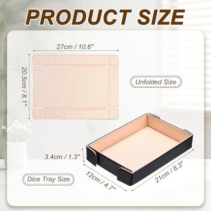 uxcell PU Leather Dice Tray, Rectangle Magnetic Folding Velvet Portable Folding Dice Rolling Tray for Table Games Keys Wallet Watch Coin, Glitter Champagne - color: Champagne