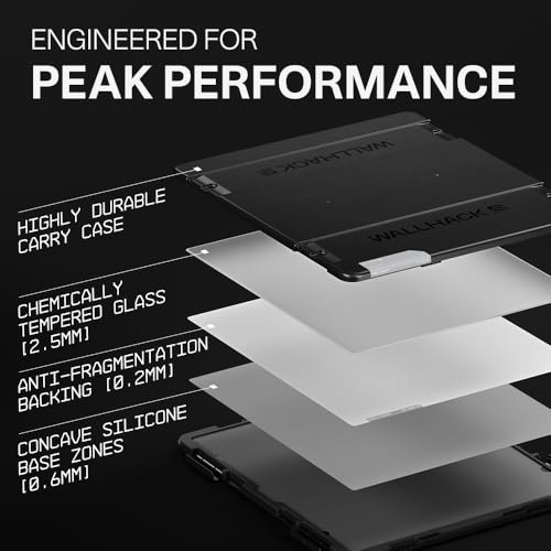 Wallhack SP-005 Glass Gaming Mouse Pad, Large, White | Speed Surface, Esports Mousepad With Smooth Low-Friction Glide, Tempered Glass, Ergonomic Low Profile, Carry Case Included - color: SP-005 Speed | White
