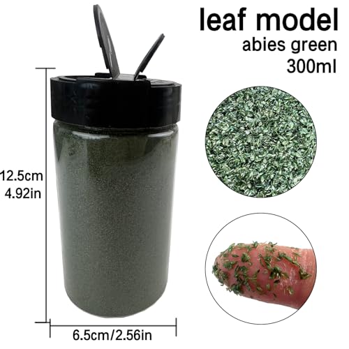Multicolor Leaf Model - 300ml Miniature Scenery Material for Train Railway, Diorama, Car Scene & Scale Landscape Layouts (Fir Green) - color: Fir Green