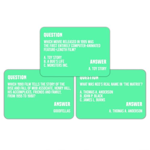 Totally 90s Movie Trivia 100 Cards Questions Game