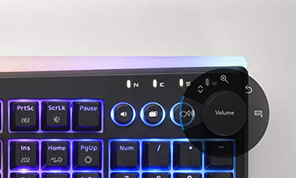 i-rocks K71M RGB Mechanical Gaming Keyboard with Media Control Knob, Switches (Red), 107 Keys w/Full NKRO, PBT Keycaps, Multimedia Hotkeys, Detachable USB-C Cable and Onboard Storage, Black - color: Black, size: Switches (Red)