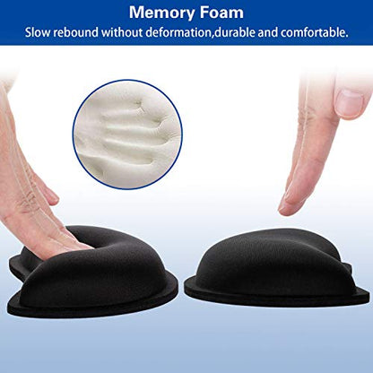 Mouse Wrist Rest, Canjoy 2 Pack Wrist Rest for Mouse Memory Foam Wrist Pad | Soft Fabric Mouse Wrist Rest Pad Support Cushion with Anti-Skid Rubber Base,Ergonomic Pain Relief Mouse Hand Rest (Black) - color: Black